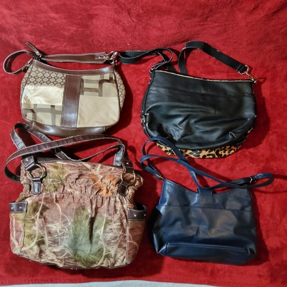 FLAWED & DAMAGED Handbag Purse Mixed Lot Of 4 Camoflage Leopard Rosetti Unbrande - Picture 2 of 10